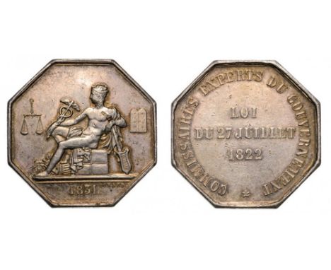 Hermes seated left, 1831 in exergue / COMMISSAIRES EXPERTS DU GOUVERNEMENT around LOI DU 27 JUILLET 1822. VF+