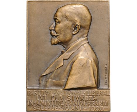 Plaquette 1903, signed Ernest Dubois, Bronze ( 45x60 mm, 81.58 g). R! XF+