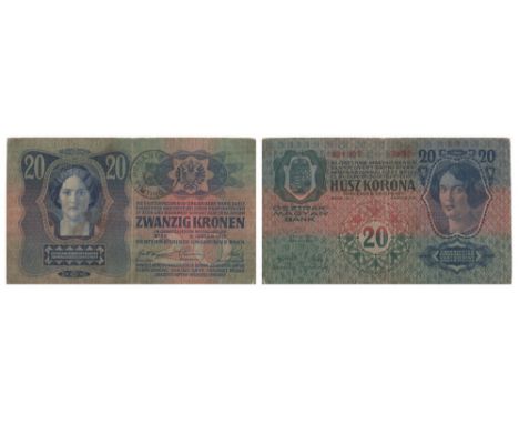    REGIONAL BUKOVINA, TRANSYLVANIA AND BANAT OVERPRINT ON AUSTRIAN AND HUNGARIAN NOTES TREASURY - 1919 FIRST PROVISIONNAL ISS