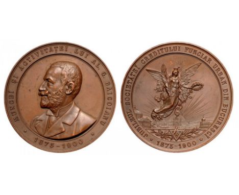 Medal 1900, signed Carniol fiul, Bronze (65 mm, 107.60 g). XF