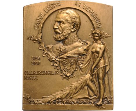 Plaquette 1906, signed R. Cizek - Resch, Bronze (57x 71 mm, 102.10 g). XF+