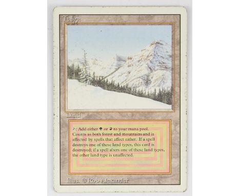 Magic The Gathering - Taiga - Revised (1994)This card is in Played condition. It has black dots around the front boarder, and