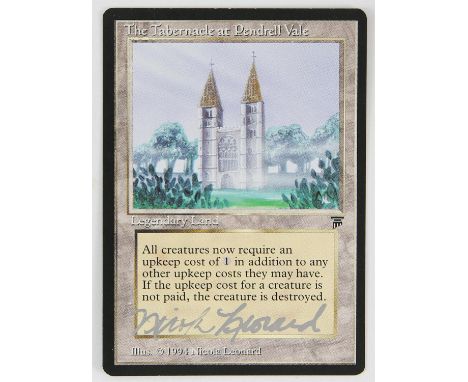 Magic The Gathering - The tabernacle at Pendrell vale - Legends (1994). Signed card. This card is in Near Mint condition cond