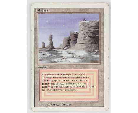 Magic The Gathering - Plateau - Revised (1994) This card is in Played condition. It has black dots around the front boarder, 