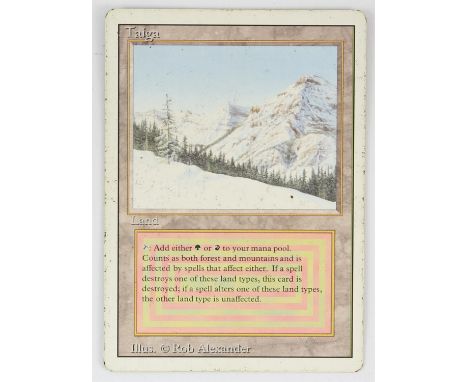 Magic The Gathering - Taiga - Revised (1994)This card is in Played condition. It has black dots around the front boarder, and