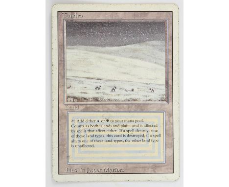 Magic The Gathering - Tundra - Revised (1994) This card is in Poor condition. It has black dots around the front boarder, edg