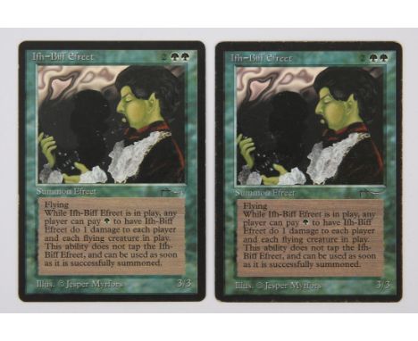 Magic The Gathering TCG Ifh-Biff Efreet x2 - Arabian Nights (1993). This lot contains two copies of Ifh-Biff Efreet (dark man