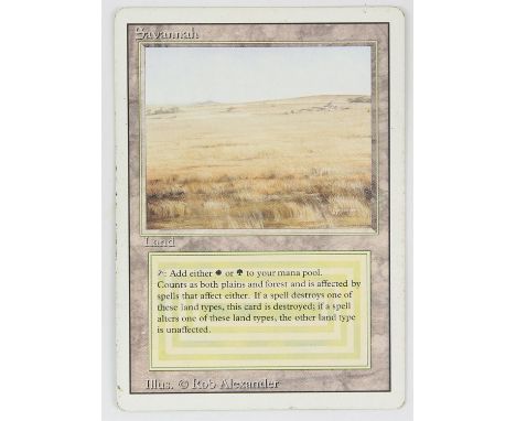 Magic The Gathering - Savannah - Revised (1994) This card is in Light Played condition. It has a few black dots around the fr