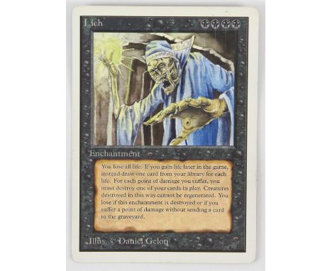 Magic The Gathering - Lich - Unlimited (1993).This card is in Excellent condition. 