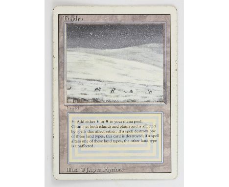 Magic The Gathering - Tundra - Revised (1994) This card is in Poor condition. It has black dots around the front boarder, edg