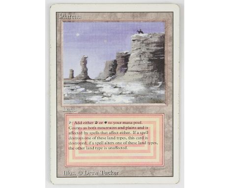 Magic The Gathering - Plateau - Revised (1994) This card is in Played condition. It has black dots around the front boarder, 