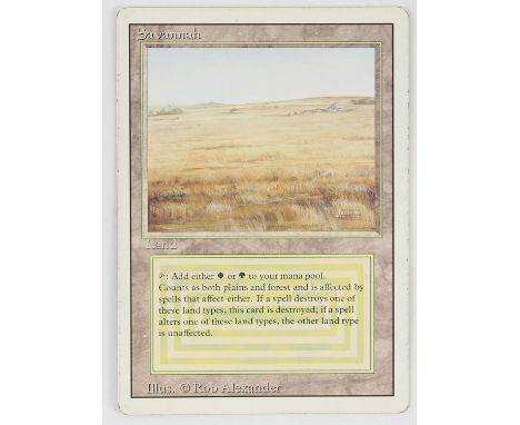 Magic The Gathering - Savannah - Revised (1994) This card is in Light Played condition. It has a few black dots around the fr