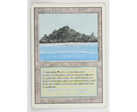 Magic The Gathering - Tropical Island - Revised (1994) This card is in Played condition. It has black dots around the front b