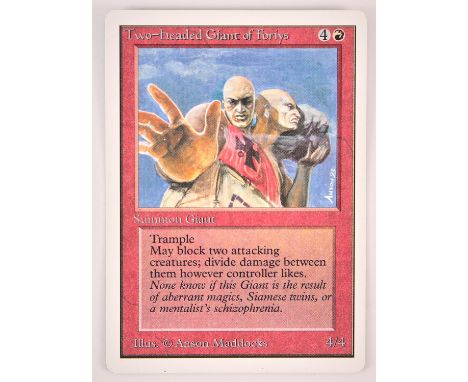 Magic The Gathering - Two-headed Giant of Foriys - Unlimited (1993).This card is in Excellent condition. 