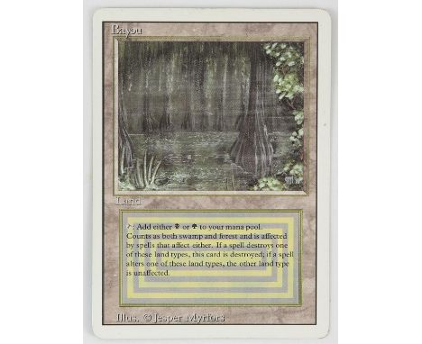 Magic The Gathering - Bayou - Revised (1994) This card is in Good condition. This card is otherwise in Excellent condition bu