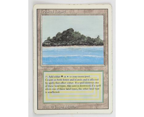 Magic The Gathering - Tropical Island - Revised (1994)This card is in Poor condition. It has black dots around the front boar