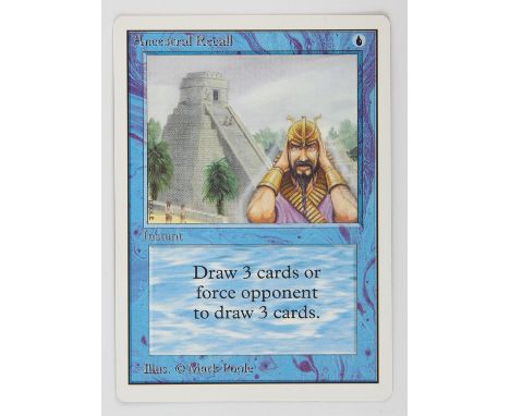 Magic The Gathering - Ancestral Recall - Unlimited (1993). An iconic card in Excellent condition.
