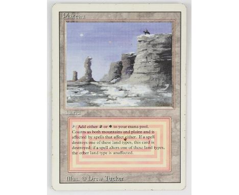 Magic The Gathering - Plateau - Revised (1994) This card is in Played condition. It has black dots around the front boarder, 