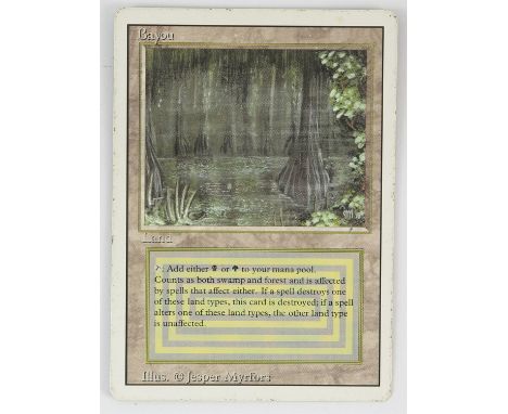 Magic The Gathering - Bayou - Revised (1994)This card is in Light Played condition. It has a few black dots around the front 