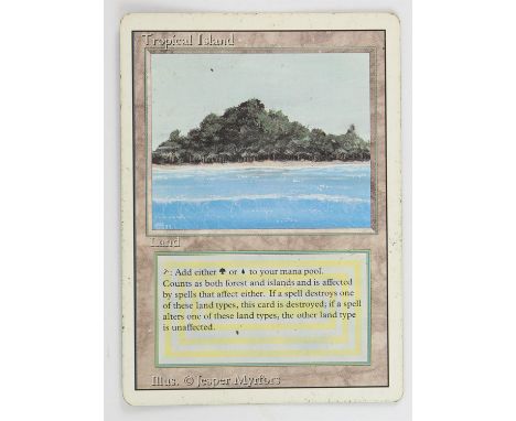 Magic The Gathering - Tropical Island - Revised (1994)This card is in Poor condition. It has black dots around the front boar