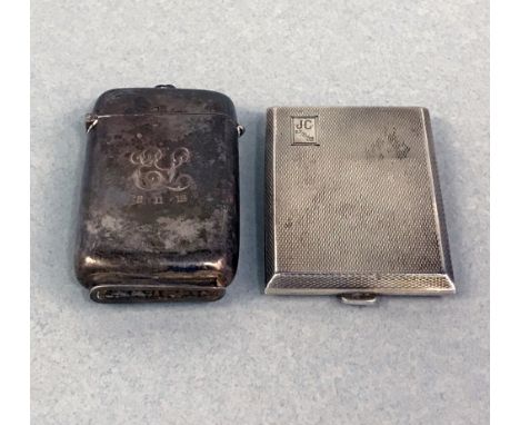 rectangular, engraved with initials and date, 31g, 7cm high; and A Silver Vesta Case, John Henry Wynn, Birmingham, 1931, engi