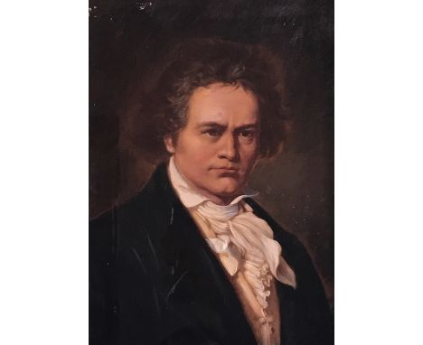 Portrait of Beethoven, oil on canvas.  28 by 20cm