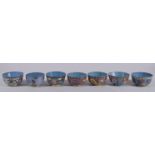 A COLLECTION OF SEVEN EARLY 2OTH CENTURY CLOISONNE BOWLS, (7).