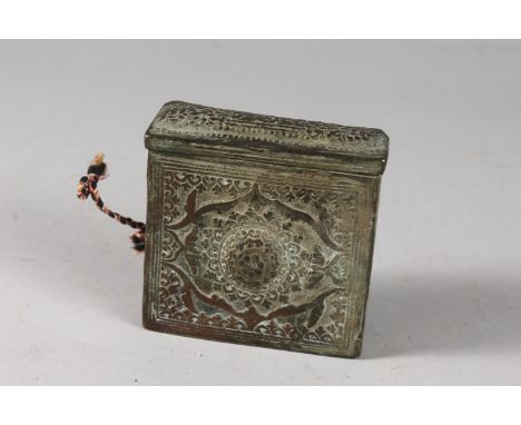 A 18TH-19TH CENTURY OTTOMAN BALKANS BRONZE BULLET CASE, 9cm high.