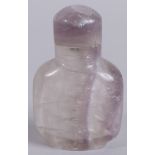A 20TH CENTURY CHINESE ROSE QUARTZ SNUFF BOTTLE, 7cm high.