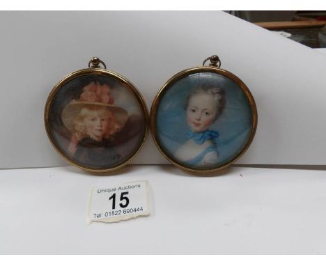 2 miniature portrait prints from The Miniature World of Peter Bates