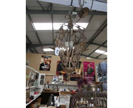 A metal ceiling light