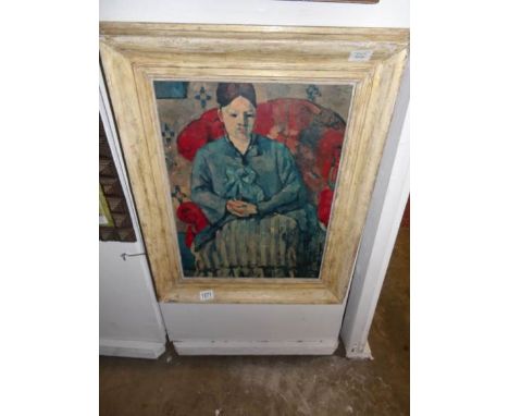 An oil on board portrait of a woman