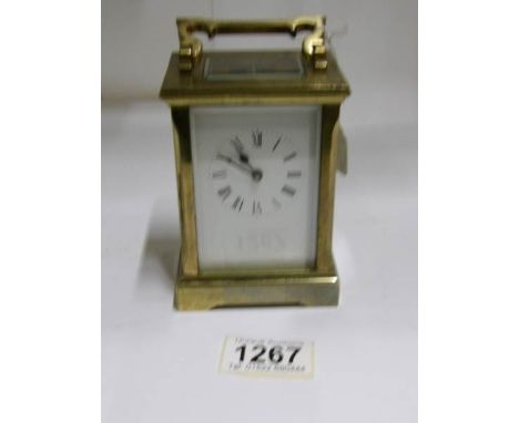 A brass carriage clock
