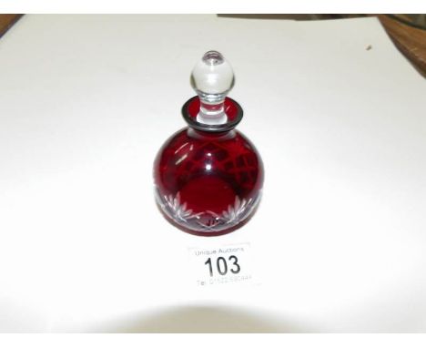 A ruby glass scent bottle