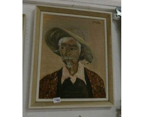 An oil on board portrait signed Joyce James, image 39 x 49cm