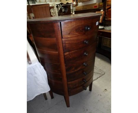 A mahogany 7 drawer bow fronted chest