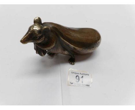 A Chinese signed bronze fortune/lucky mouse