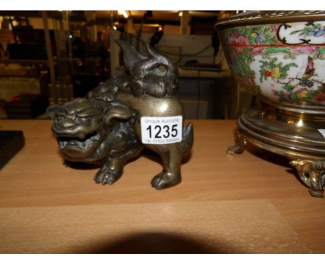 A Chinese dragon incense burner (possibly bronze)