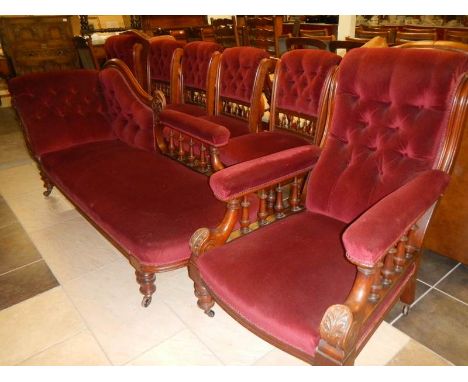 An Edwardian 7 piece suite comprising sofa, 2 armchairs and 4 dining chairs all in excellent condition