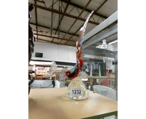 A vintage Murano multi-coloured glass pheasant