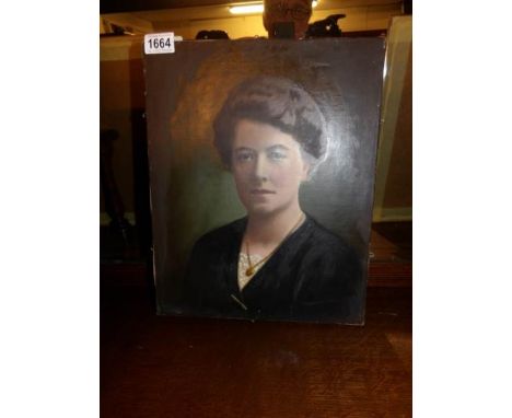 An oil on canvas portrait signed on back W G Parker, artist, 288, High Holborn, London W C