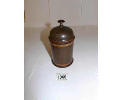 A late Victorian cylindrical tea caddy
