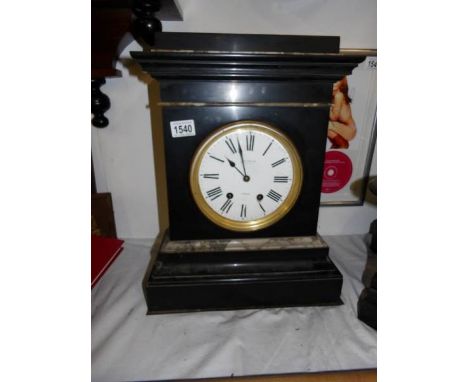 A J W Benton, London marble mantel clock