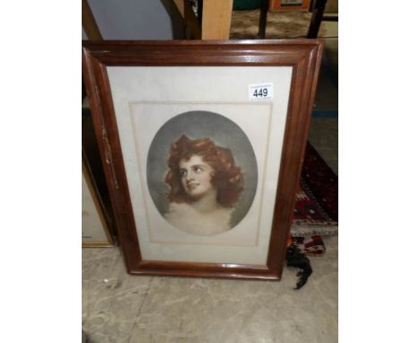 A portrait of a lady entitled Lady Hamilton by Romney