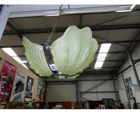 A large Art Deco uranium glass ceiling light
