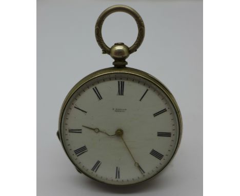 A silver fob watch, S Barlow, Geneve