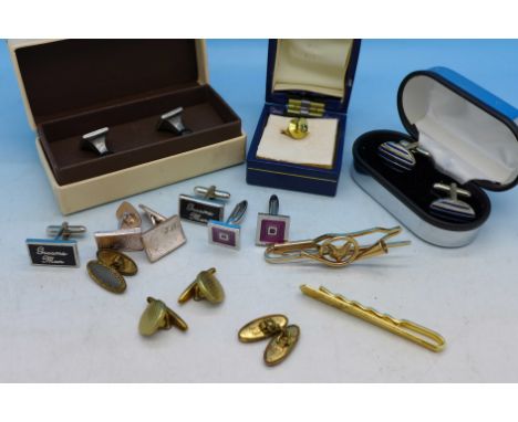 Cufflinks and tie pins