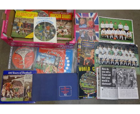 1960's and 1970's football ephemera including supplements and Esso coin collections, posters, etc.