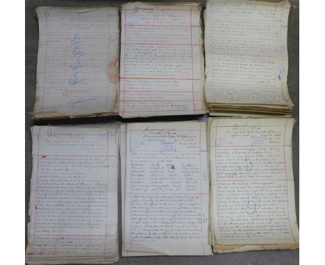 A collection of Salvation Army exam papers from 1899 to 1903, each paper stamped Eastern Provincial Headquarters
