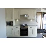 A Fitted Kitchen Display comprising: 3 Overhead Cupboards and Corner Cupboard with Extraction